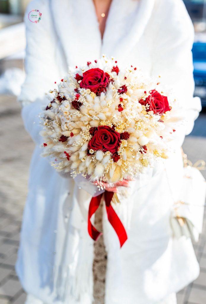 buchet mireasa trandafiri criogenati iasi